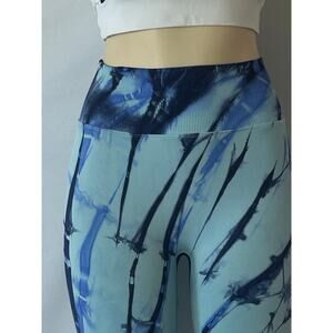 Victoria’s Secret PINK Marble Leggings Blue Tie Dye High Waisted Activewear